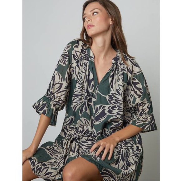 VELVET by GRAHAM & SPENCER | Layne Printed Silk Cotton Voile Dress - Picture 3 of 6